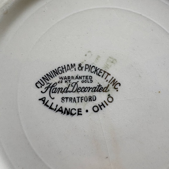 Cunningham & Pickett, Inc. Hand decorated Stratford Alliance Ohio- 1 bowl - Picture 3 of 15